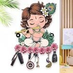 VIBHSA Key Holder for Home Decor Stylish Wooden Key Hanger for Wall Decor, Decorative Item for Home (10 Inch x 8 Inch)