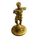 VIBHSA Bahubali Hanuman Ji | Lord Bajrang Bali Idol Statue | Ramayani Balaji Murti Showpiece | Gold Antique | Resin Statute for Car Dashboard,