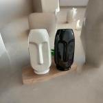 VIBHSA Ceramic Vase for Home Living Room Décor Ceramic Vase Plant Containers for Elegant Indoor/Outdoor Decor (Black & White)