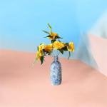 VIBHSA Decorative Flower Vase for Home Décor | Modern Tabletop Vase for Living Room, Bedroom, Office & Dining Table