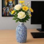 VIBHSA Decorative Flower Vase for Home Décor | Modern Tabletop Vase for Living Room, Bedroom, Office & Dining Table