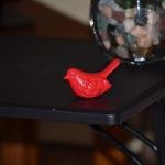 Vibhsa Handcrafted Bird Figurine of Happiness Red Glazed Bird Sculpture Collectible Bird Figurines Symbols of Health & Happiness (Red)