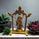 VIBHSA Metal Gold Plated Radha Krishna Idol Sculpture Statue Figurine Decorative Showpiece for Janmashtami Home Decoration Temple and Gift (Size 7 x 5 Inches) (1 Pieces)