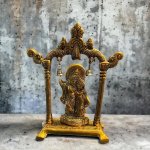 VIBHSA Metal Gold Plated Radha Krishna Idol Sculpture Statue Figurine Decorative Showpiece for Janmashtami Home Decoration Temple and Gift (Size 7 x 5 Inches) (1 Pieces)