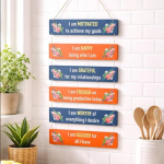 VIBHSA Inspirational Wall Hanging With Positive Quote Wooden Decorative Wall Art|Home Decor Wall Hanger