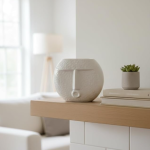 Vibhsa Modern Blowing Kiss Face Ceramic Vase - White Decorative Flower Pot for Home Decor, Living Room Table Centerpiece, Unique Office Desk Accent