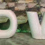 VIBHSA Love Ceramic Vase Set of 4,Modern Minimalist Vase,Flower Vases for Living Room Wedding Party Home Decor,Love Shape Style Vase Set,White Matte Vase (White)