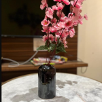 VIBHSA Ceramic Vase for Home Living Room Décor Ceramic Vase (2 inch,Black)