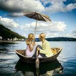 VIBHSA Gift for Girlfriend Boyfriend Husband Wife Girls Boys Birthday Wedding Anniversary Romantic Boat Couple Showpiece Statue for Home Decor Living Room