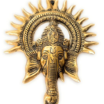 Ganesha Statue, Hand Painted Hindu God for Home Decor, Golden