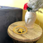 VIBHSA Metal Feng Shui Tortoise On Glass Plate Showpiece (Golden, Diameter: 5.5 Inch)