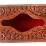 Vibhsa Wooden Tissue Box Holder Cover with Velvet Interior 8x5 inch Tissue Holder for Dinning Table Tissue Box