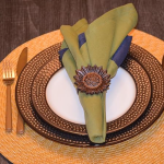 VIBHSA Flower Napkin Rings Set of 4 Handcrafted Wedding Décor (Copper Antique)