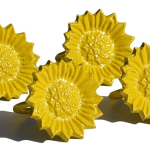 Flower Napkin Rings Set of 4 Handcrafted Décor (Yellow Antique)