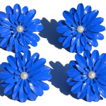 Vibhsa Handcrafted Flower Napkin Rings (Set of 4, Blue)