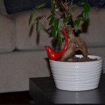 Red Bird Figurine of Health & Hapiness (3.8" H, Aluminum)