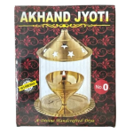 VIBHSA Brass Akhand Diya with Glass Cover for Pooja/Puja