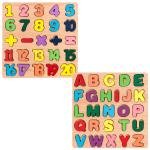 Baby Wooden Learning Educational Puzzle Toys for 2 Years Old Boys & Girls (Alphabets, Numbers & Shapes)