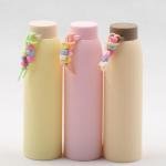 BARBAR KHARIDO Heavy Quality Bean Thread Glass Water Bottle With Silicone Cover 350ml Multicolor