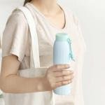 BARBAR KHARIDO Heavy Quality Bean Thread Glass Water Bottle With Silicone Cover 350ml Multicolor