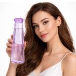 Diamond Glass Water Bottle, Bottles With Airtight Cap, Clear, Swing Top Flip Top Bottles For Fridge, Storage, Beverages, Smoothies, Soda, Juice, Water, Milk | 400 ml | pack of 1