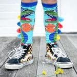 Dinosaur Socks, Coolest knee-High Dinosaurs Socks With Plush Spikes, Animal-theme, Soft Cotton, Sweat-Absorb, Comfortable, For Kids