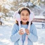 Barbar Kharido Girls Moving Earmuffs with Jumping Bunny Ears & Sound | Soft Faux Fur Winter Ear Warmers for Kids & Women | Cute Warm Headband for Cold Weather - Pack of 1 Multicolour