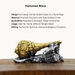 Barbar Kharido Hanuman Ji Gada Bajrang Bali Resin Idol - Decorative Statue for Pooja Room Home Office Living Room | Spiritual Blessing Figurine | Table & Interior Décor Gift