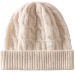 Woolen Blend Embroidered Winter Caps Warm Knit Hats for Women & Men, Skull Cap Winter Accessory Head Wear Beanie Hats Double Protection Layer White Color