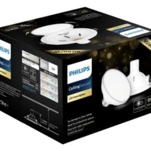 PHILIPS 9W Concealed Ceiling Secure Round Recessed Downlighter led Light White Color Body (Neutral White Color) 15 Months Warranty Pack Of 1