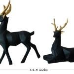 BARBAR KHARIDO Elegant Deer Showpiece Pair for Home & Office Handcrafted Matte Finish with Golden Antlers Modern Decorative Figurines for Living Room Décor (Black Gold)