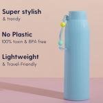 BARBAR KHARIDO Heavy Quality Bean Thread Glass Water Bottle With Silicone Cover 350ml Multicolor