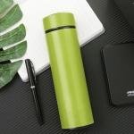 BARBAR KAHRIDO 500ML HEAVY QUALITY SILICONE GLASS WATER BOTTLE WITH STAINLESS STEEL LID COVER PACK OF 1 (GREEN COLOUR)