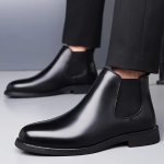 WUGO::Latest Stylish Men's Black Chelsea Boots | Faux Leather Slip-On Ankle Boots | Comfortable Casual & Formal Footwear for Men & Boys