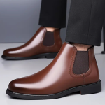 WUGO::Latest  Trendy Men’s Brown Chelsea Boots | Premium Faux Leather Ankle Boots | Comfortable Slip-On Footwear for Men's & Boys