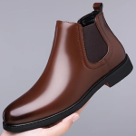 WUGO::Latest  Trendy Men’s Brown Chelsea Boots | Premium Faux Leather Ankle Boots | Comfortable Slip-On Footwear for Men's & Boys