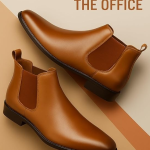 WUGO::Latest Trendy Men’s Tan Chelsea Boots | Premium Faux Leather Ankle Boots | Comfortable Slip-On Footwear for Men's & Boys