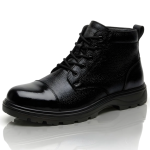 Latest Elite Genuine Mild Leather Police Boots for Men | Heavy Duty Safety Tactical Work Boots | Durable Anti-Slip Industrial Security Shoes For Men