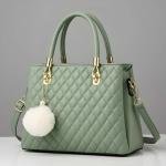 Premium Quality Women’s Stylish Handbag | Elegant PU Leather Shoulder & Tote Bag for Ladies | Spacious Multi-Compartment Design with Golden Hardware & Fur Ball Charm