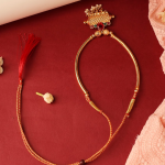 Gold-Toned, Stone-Studded Maharashtrian Thushi Necklace With  Peacock-Motif Pendant And pearl Drops