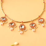 Gold Plated Pota & Crystal Stone Necklace Set
