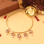 Gold Plated Pota & Crystal Stone Necklace Set