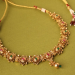 Gold-Plated Jewellery Set With Necklace, Matching Earrings, And Maang Tikka