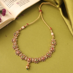 Gold-Plated Jewellery Set With Necklace, Matching Earrings, And Maang Tikka