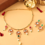Gold Plated Pota & Crystal Stone Necklace Set
