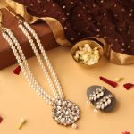 Zaveri Pearls or Kundan  Pearl Multi-Layer Necklace And Earrings Set