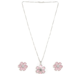 Pink Floral Jewellery Set