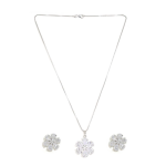 Pendant Set for Women - Pendant with Earrings - Link Chain Jewellery Set for Women & Girls - Ideal Gift Set