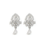 Silver-Tone Crystal Teardrop Pendant Necklace & Earrings Set