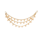 Traditional Brass Gold Plated Wedding Jewellery Bahubali Inspired Long Chain Jhumki Earrings for Women